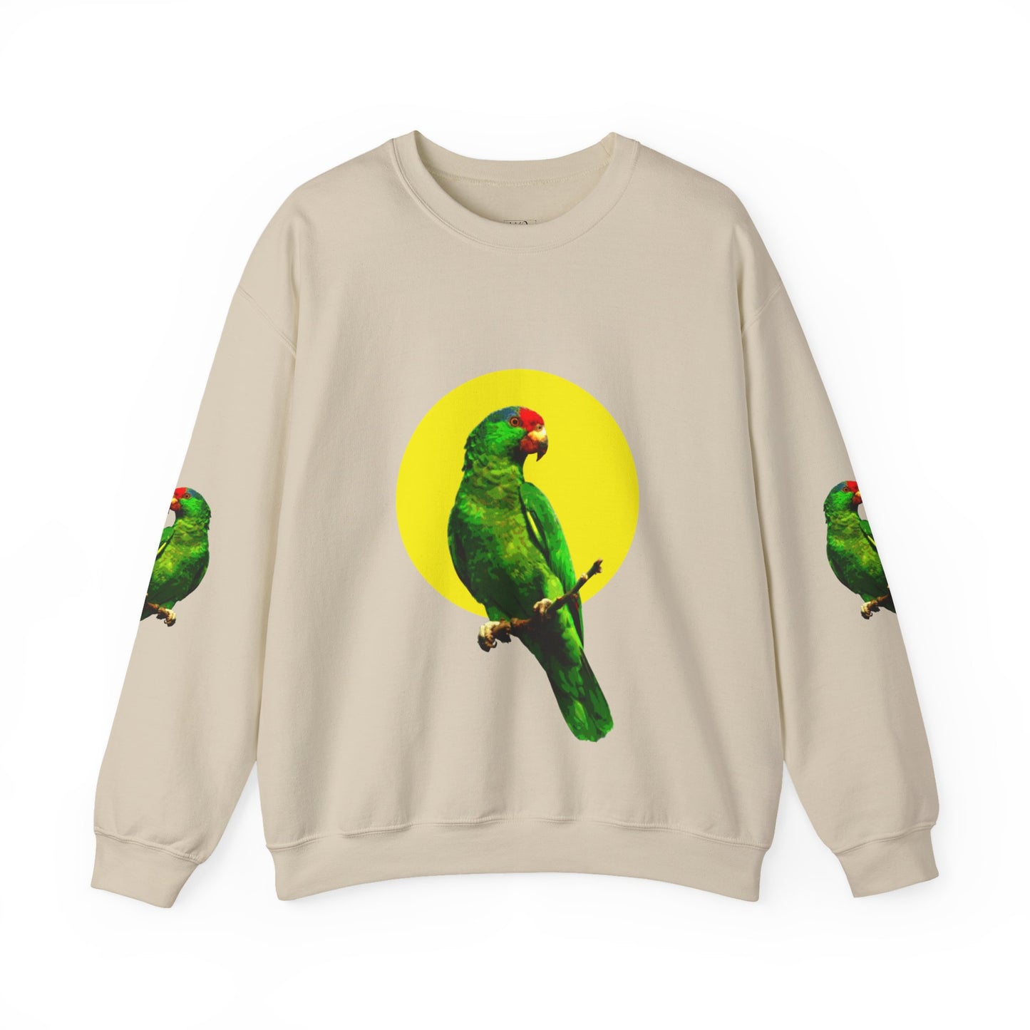 Vibrant Parrot Sweatshirt, Colorful Bird Apparel, Nature Lover Gift, Animal Print Crewneck, Casual Wear, Eco-Friendly Fashion