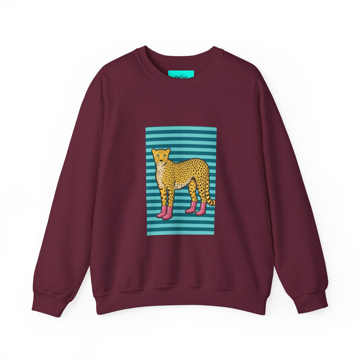 Cheetah in pink boots Unisex Heavy Blend™ Crewneck Sweatshirt