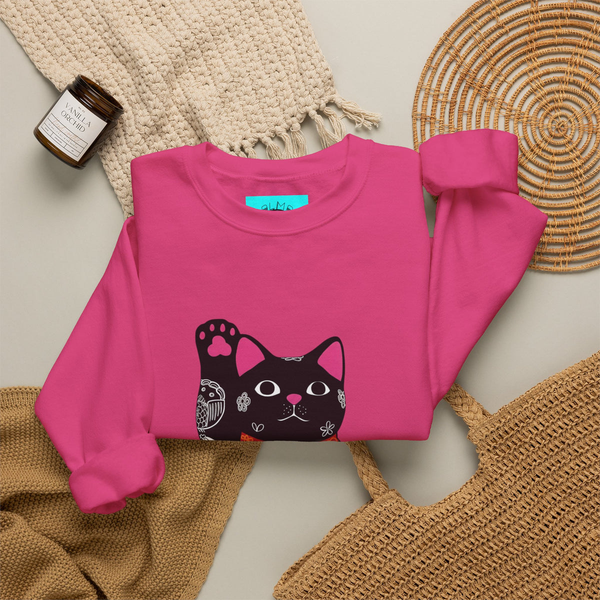 Good luck cat Unisex Heavy Blend™ Crewneck Sweatshirt