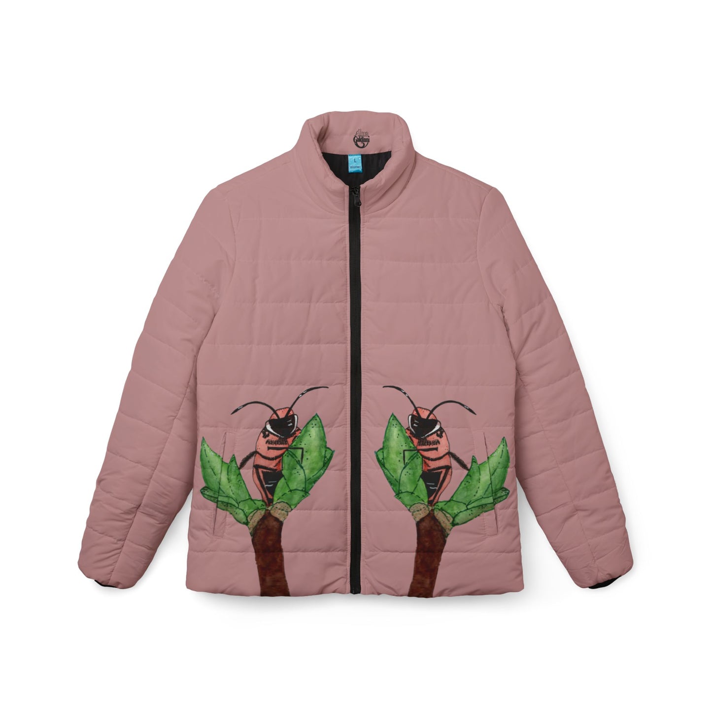 Bee Happy Women’s Puffer Jacket - Colorful Warmth for Bright Days