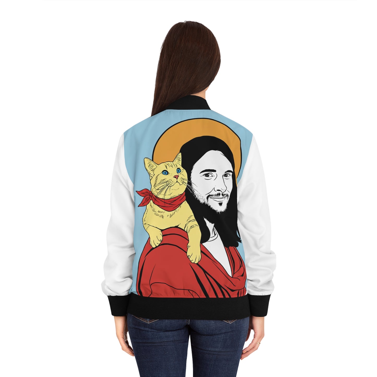Jesus Women's Bomber Jacket (AOP)