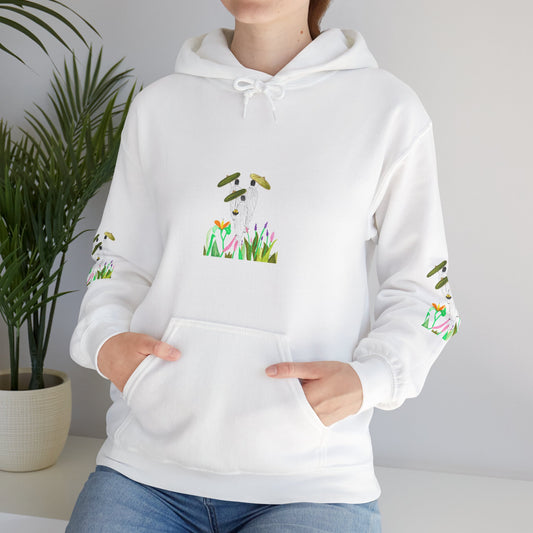 Monks Inspired Unisex Heavy Blend Hoodie with Floral Design