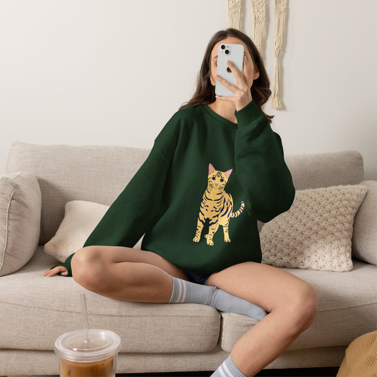 Bengal Cat cartoon Unisex Heavy Blend™ Crewneck Sweatshirt
