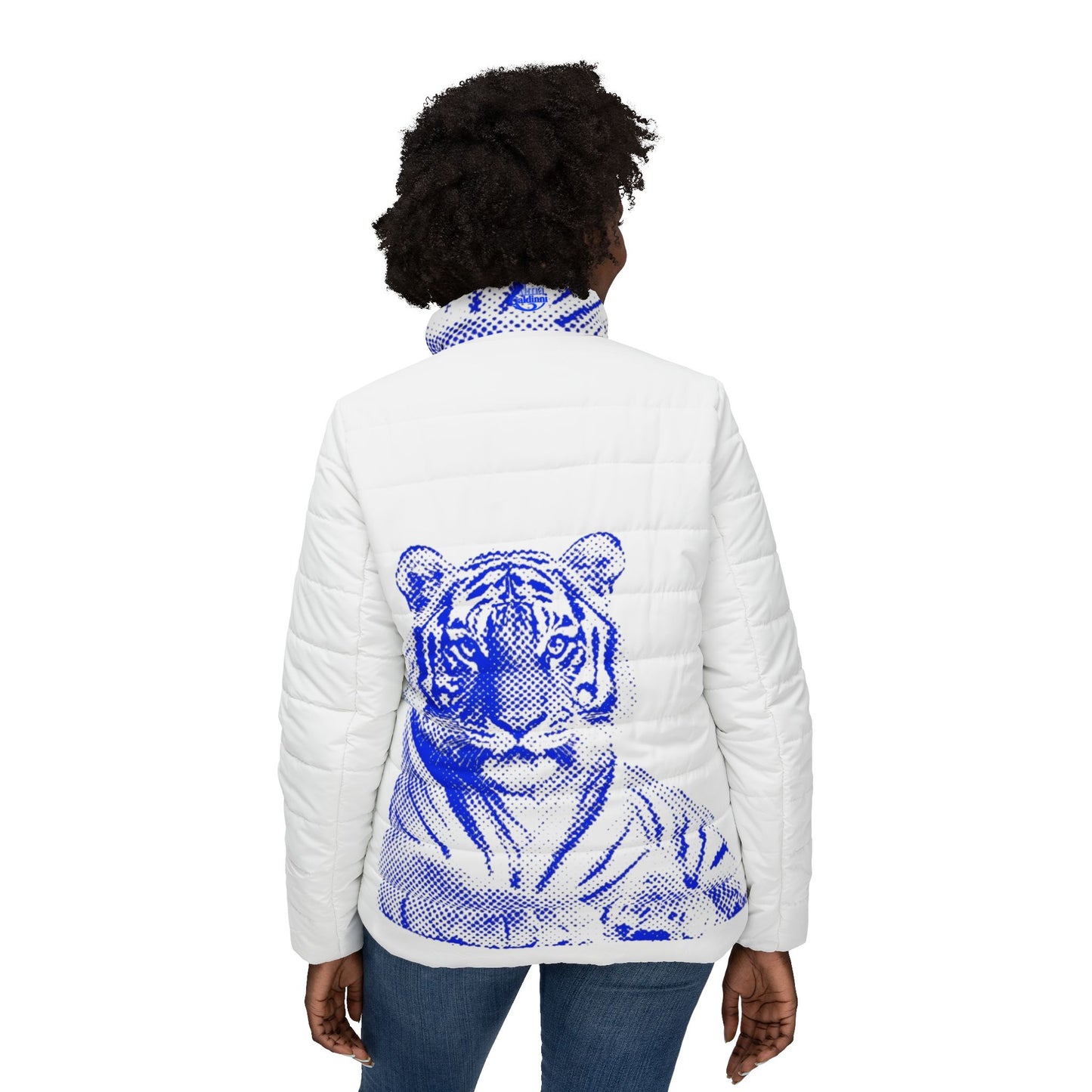 Blue Tiger Women’s Puffer Jacket (AOP)