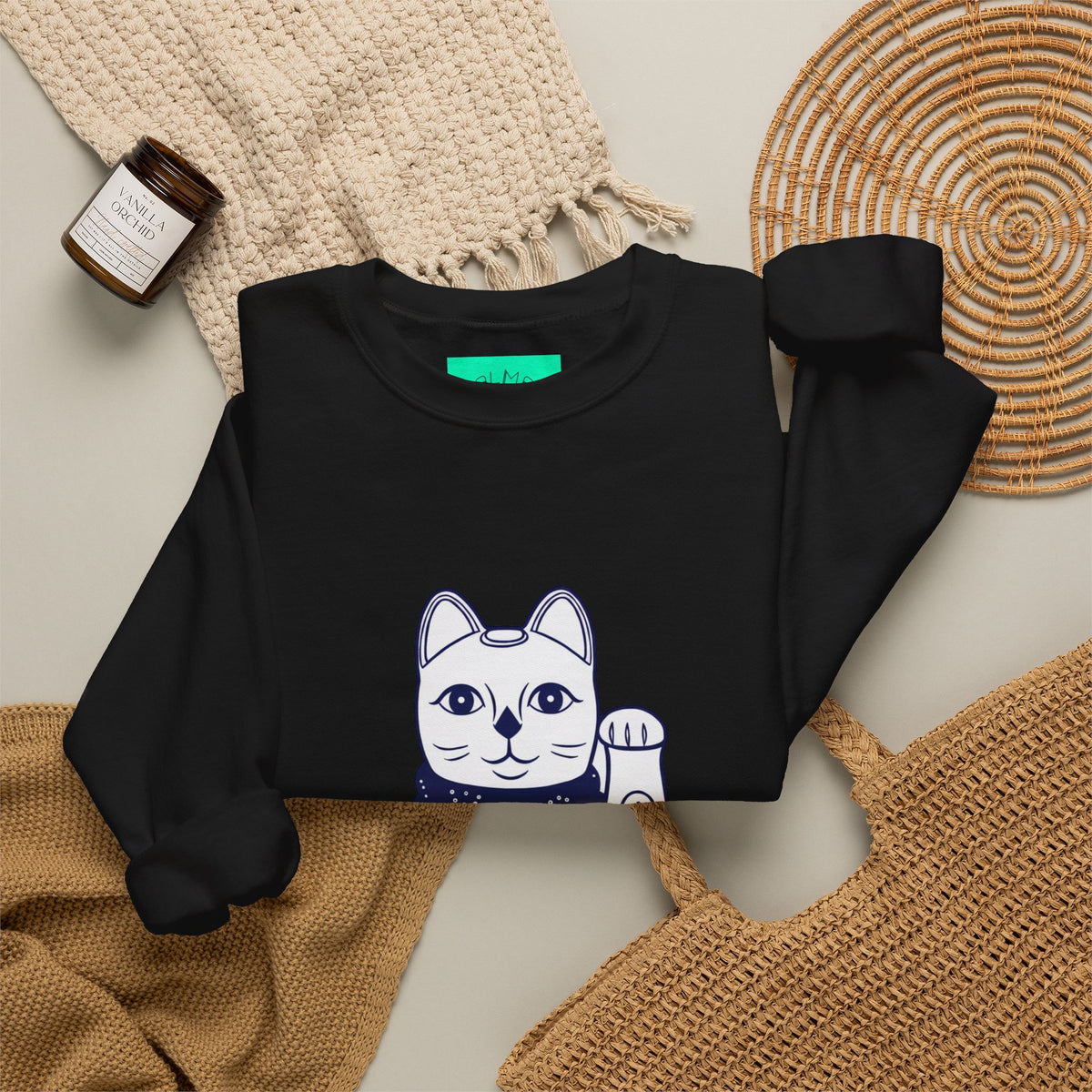 Good Luck Cat Unisex Heavy Blend™ Crewneck Sweatshirt