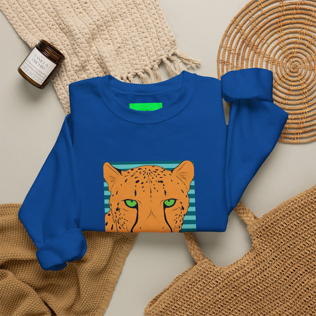 Bright leopard Unisex Heavy Blend™ Crewneck Sweatshirt