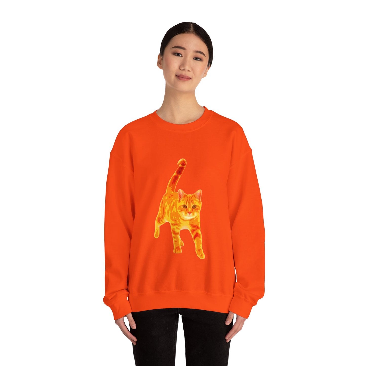 Cat Lover's Cozy Crewneck Sweatshirt - Perfect Gift for Pet Owners, Animal Lovers, Casual Wear, Birthdays, Cat-Themed Apparel