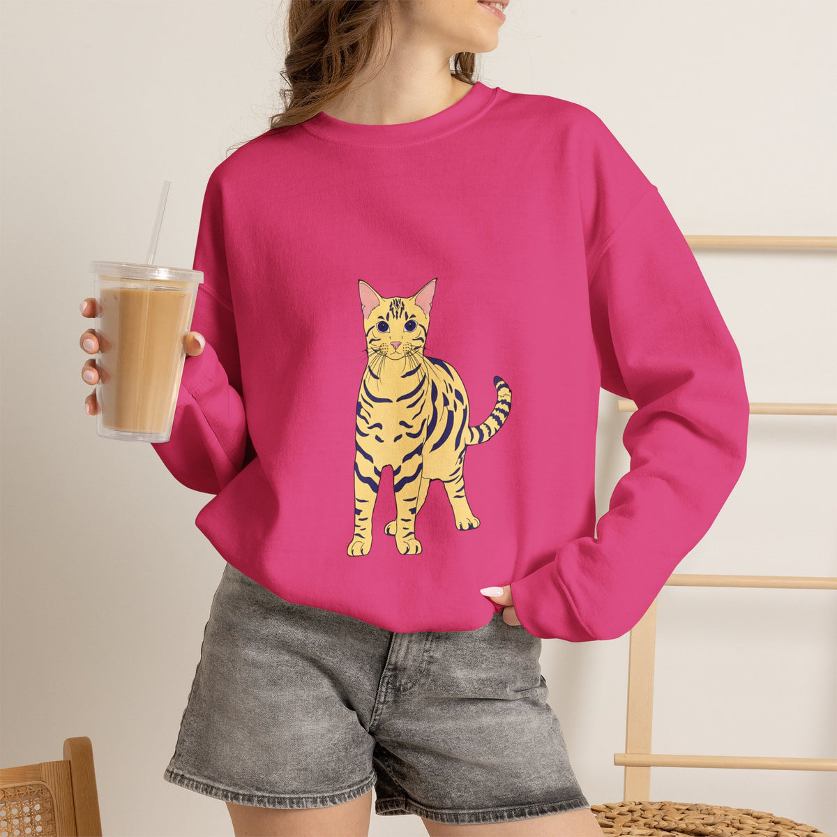 Bengal Cat cartoon Unisex Heavy Blend™ Crewneck Sweatshirt
