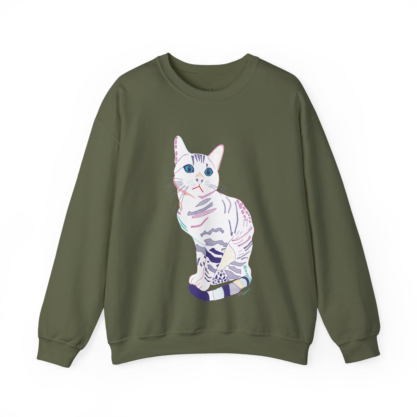Cat Lover Sweatshirt, Cozy Cat  white Design, Cute Gift for Cat Owners, Unisex Crewneck, Pet Lover Apparel, Perfect for Everyday Comfort