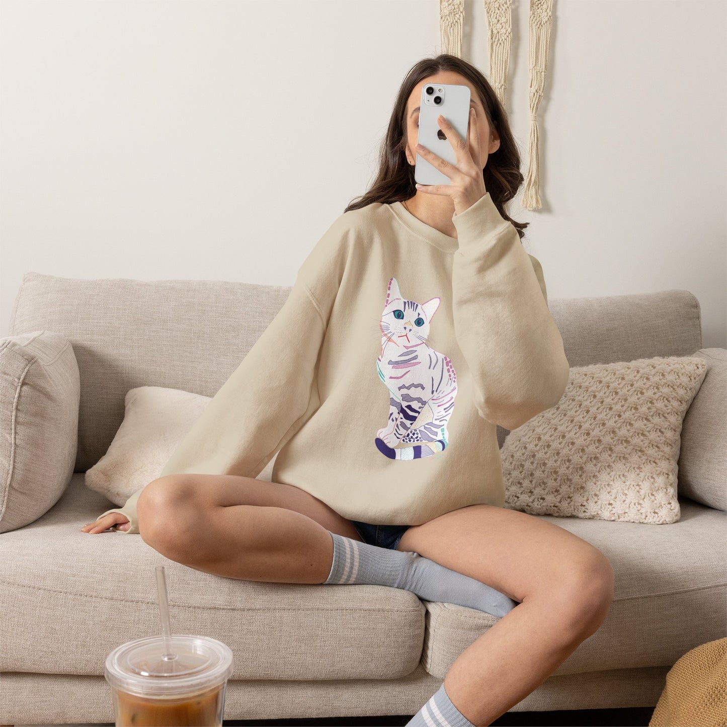 White Cat Unisex Heavy Blend™ Crewneck Sweatshirt