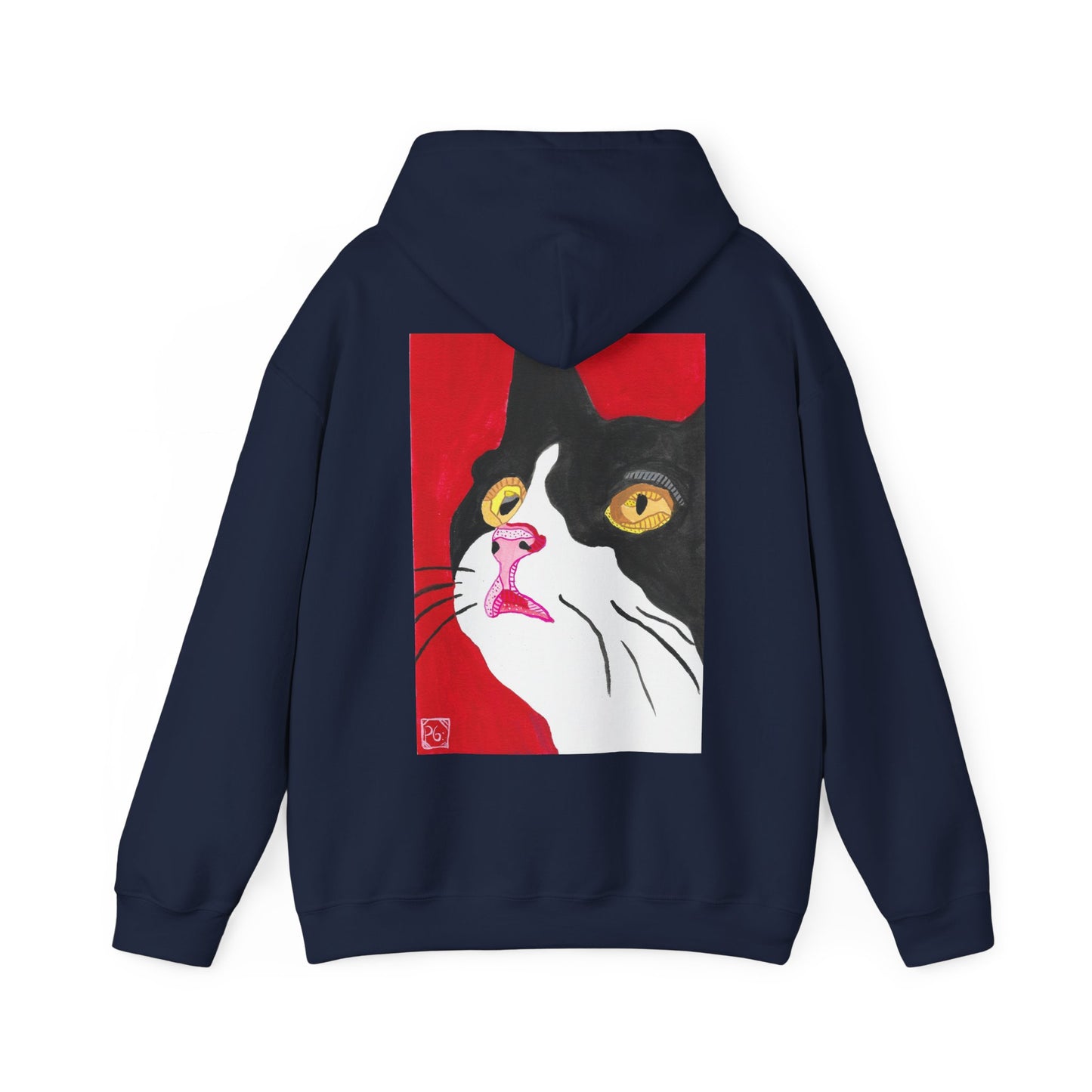 Cat Lover's Unisex Heavy Blend Hoodie - Artistic Cat Design