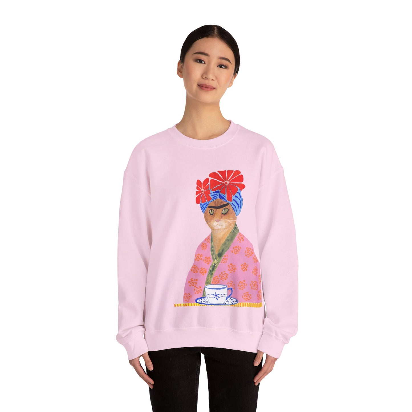 Frida Cat Unisex Heavy Blend™ Crewneck Sweatshirt