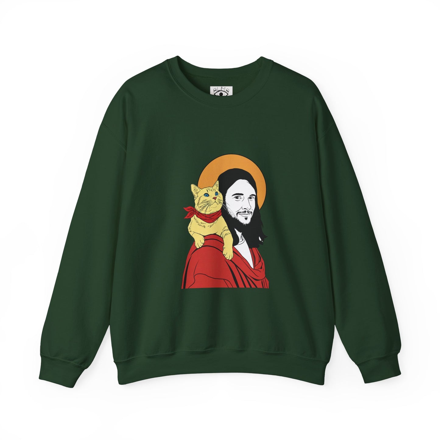Jesus and cat Unisex Heavy Blend™ Crewneck Sweatshirt