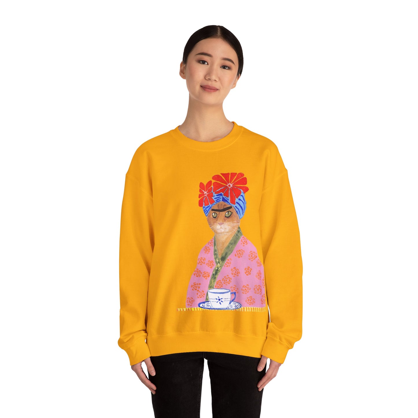 Frida Cat Unisex Heavy Blend™ Crewneck Sweatshirt