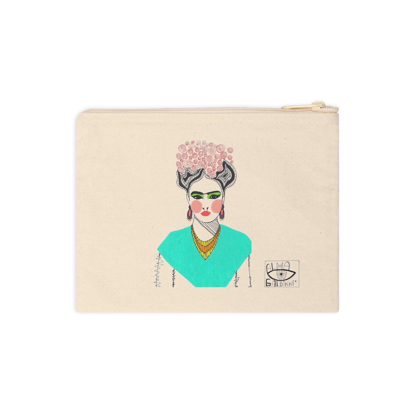 Frida Kahlo Inspired Accessory Zipper Pouch - Chic Art Tote for Artists & Gift Ideas