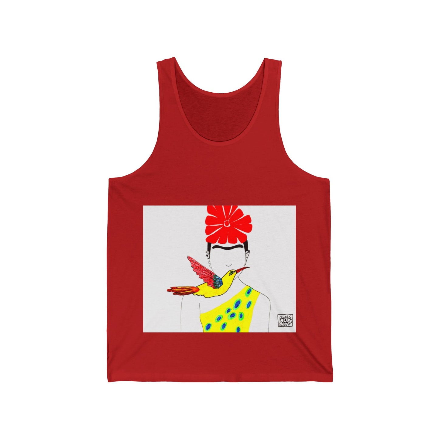 Frida Tank, Unisex Jersey Tank Top, Summer Fashion, Artistic Gift, Casual Wear, Beach Vibes, Festival Attire