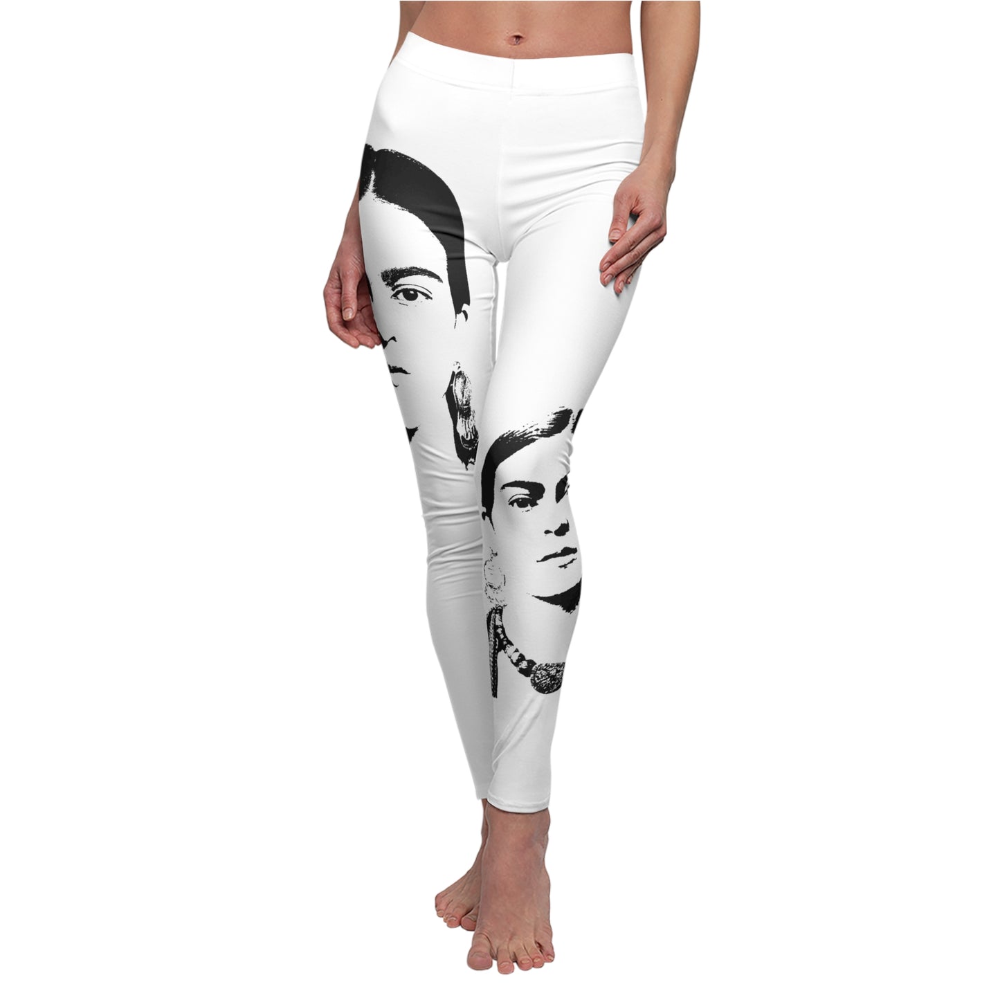 Frida Kahlo-Inspired Women's Casual Leggings - Feature Artistic AOP Design, Perfect for Yoga, Lounge, Gifts, Art Lovers, Statement Wear