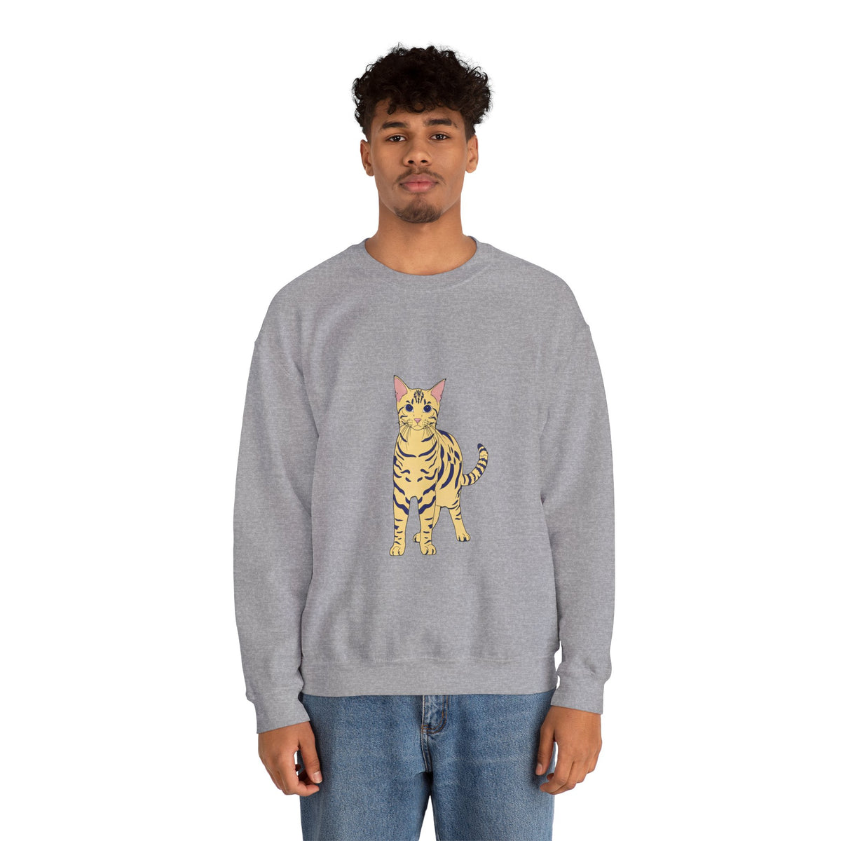 Bengal Cat cartoon Unisex Heavy Blend™ Crewneck Sweatshirt