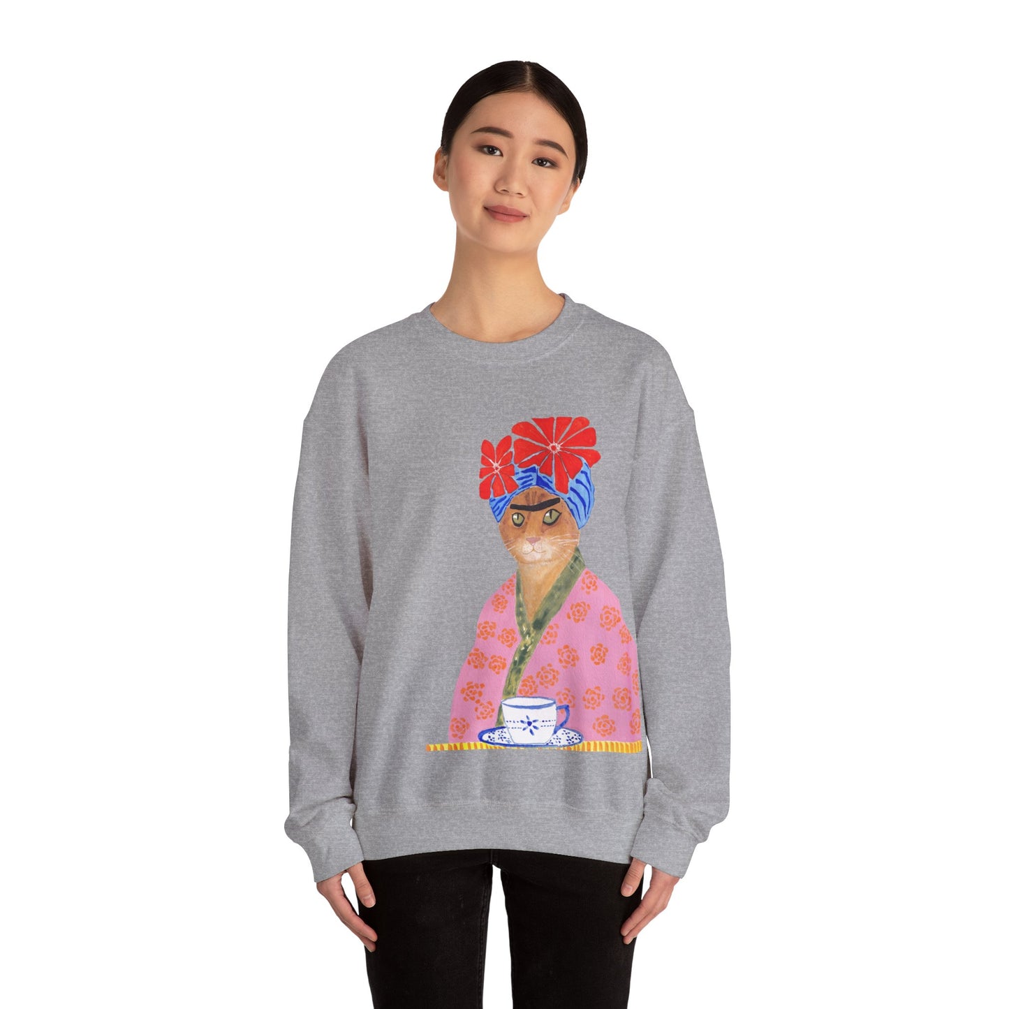Frida Cat Unisex Heavy Blend™ Crewneck Sweatshirt