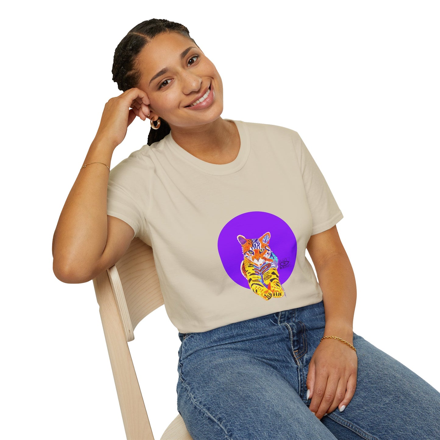 Vibrant Tiger Graphic T-Shirt, Colorful Art Tee for Animal Lovers, Unique Gift for Birthdays and Special Occasions, Unisex Softstyle Tee