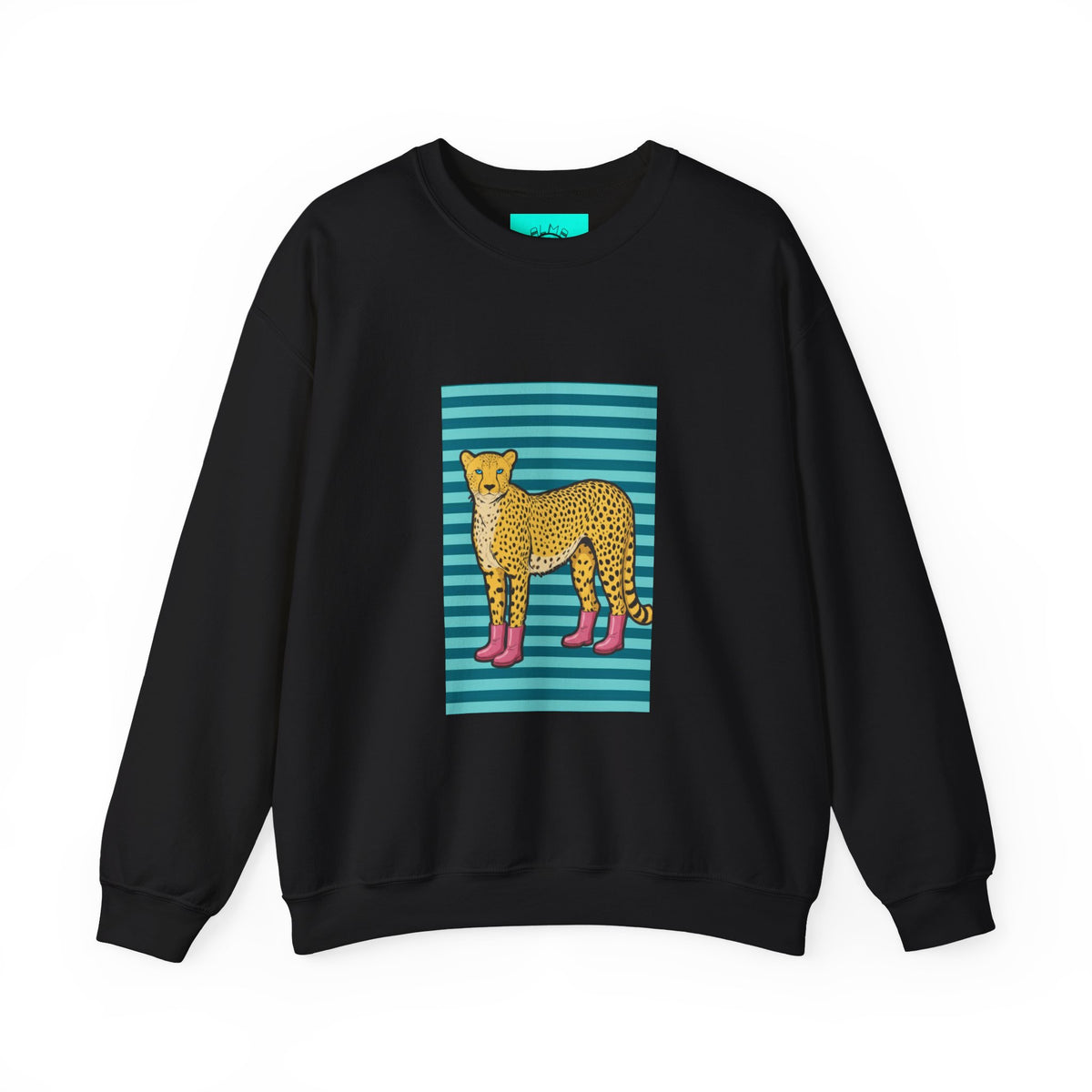 Cheetah in pink boots Unisex Heavy Blend™ Crewneck Sweatshirt