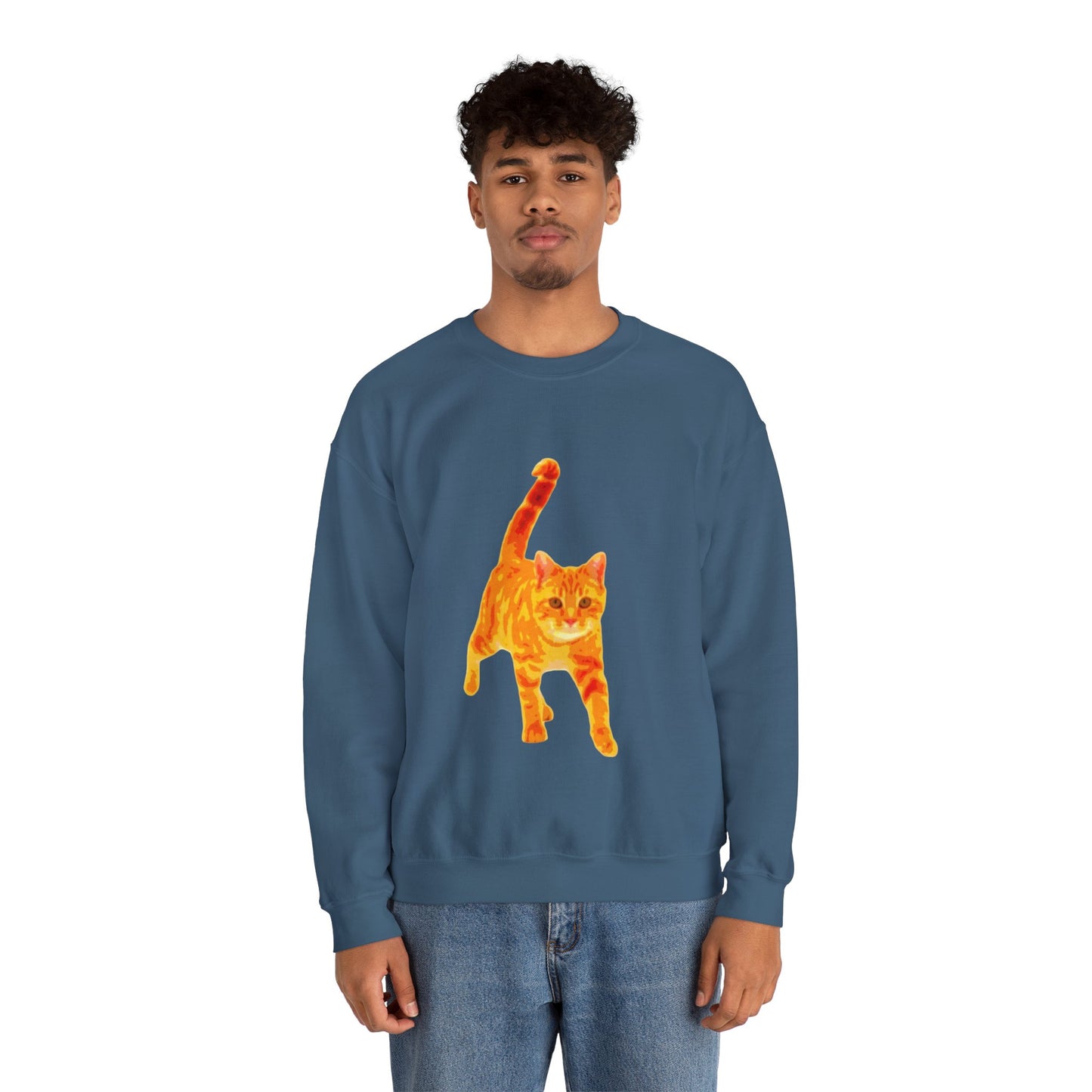 Cat Lover's Cozy Crewneck Sweatshirt - Perfect Gift for Pet Owners, Animal Lovers, Casual Wear, Birthdays, Cat-Themed Apparel