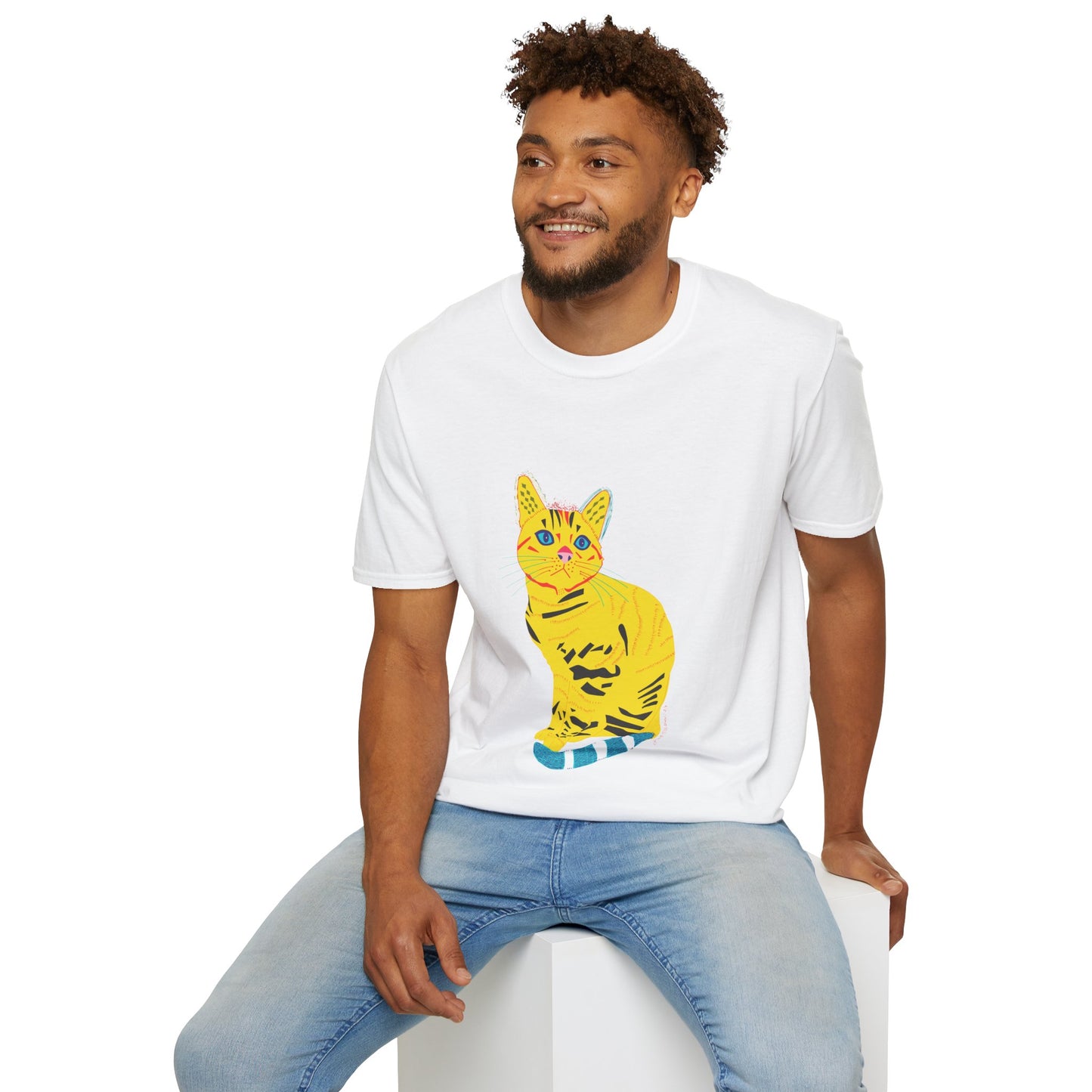 Yellow Cat Unisex Softstyle T-Shirt