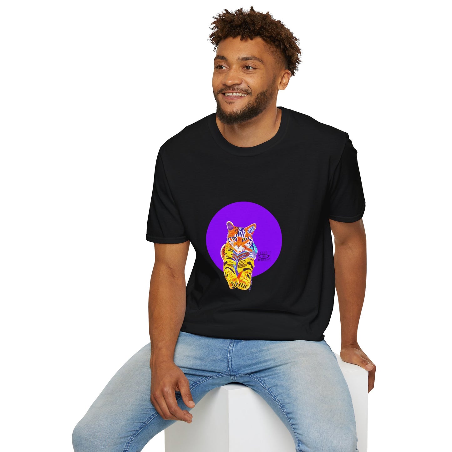 Vibrant Tiger Graphic T-Shirt, Colorful Art Tee for Animal Lovers, Unique Gift for Birthdays and Special Occasions, Unisex Softstyle Tee