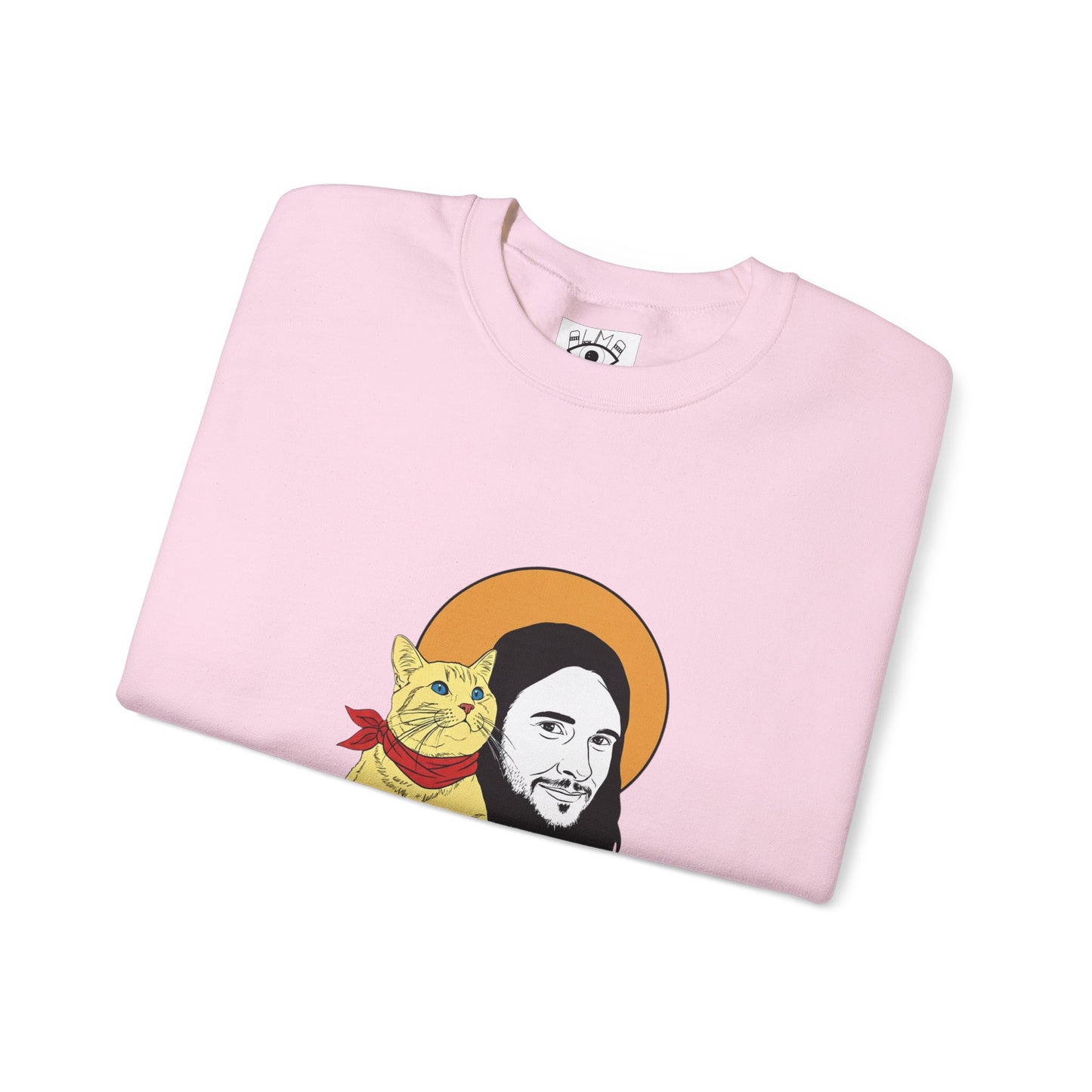 Jesus and cat Unisex Heavy Blend™ Crewneck Sweatshirt