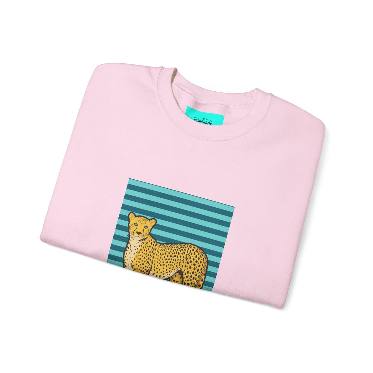 Cheetah in pink boots Unisex Heavy Blend™ Crewneck Sweatshirt