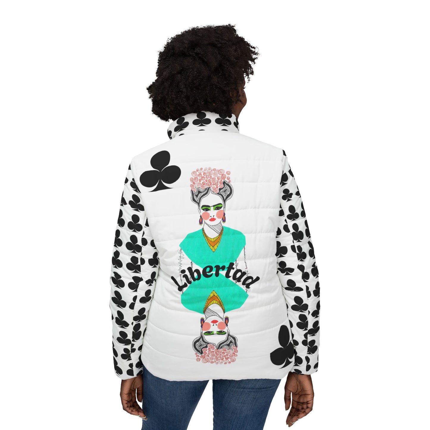 Frida Kahlo Women’s Puffer Jacket - Stylish Art-Inspired Outerwear