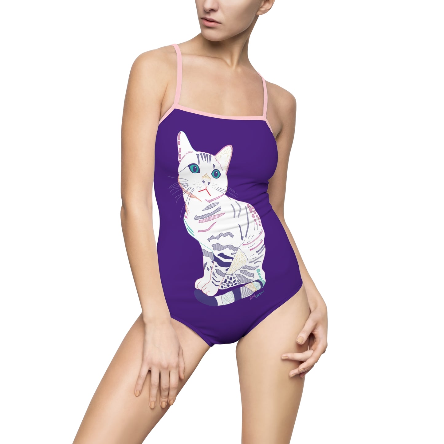 White Cat One-Piece Swimsuit