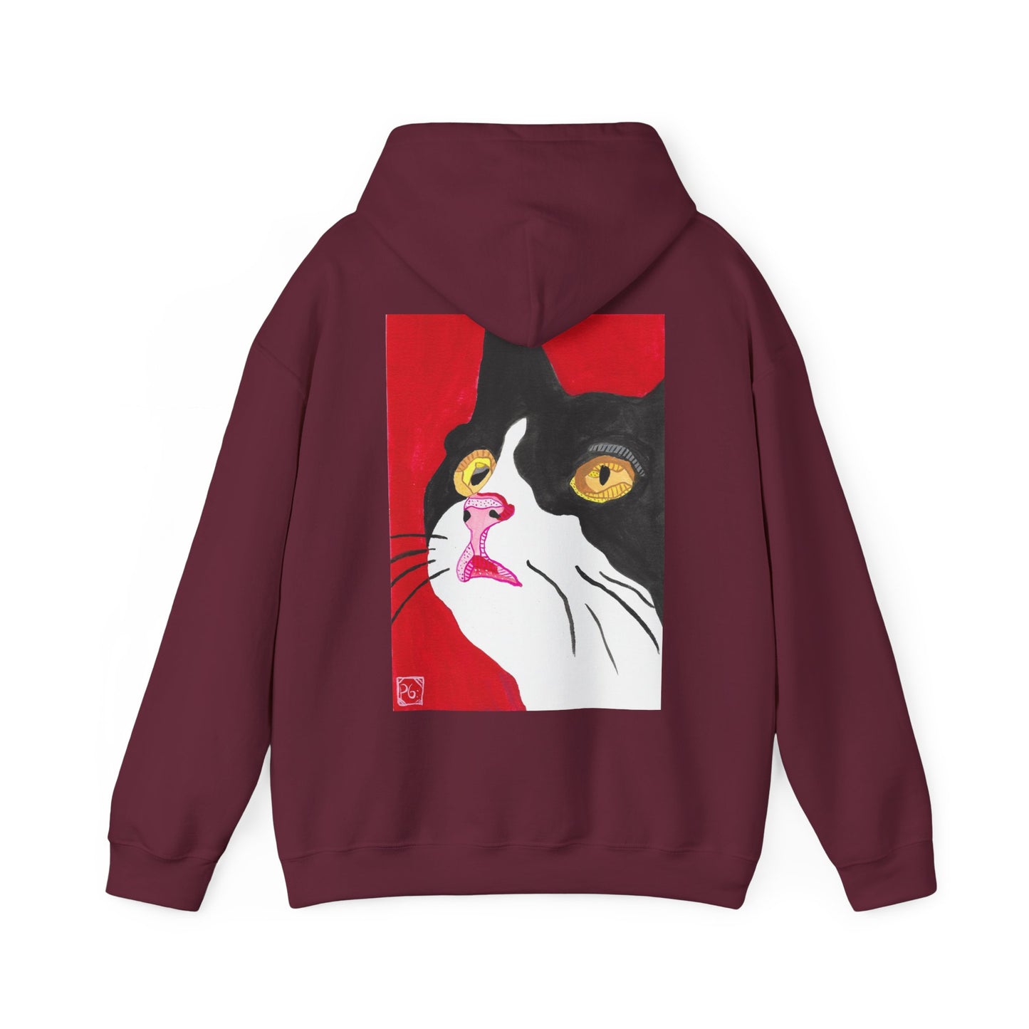 Cat Lover's Unisex Heavy Blend Hoodie - Artistic Cat Design
