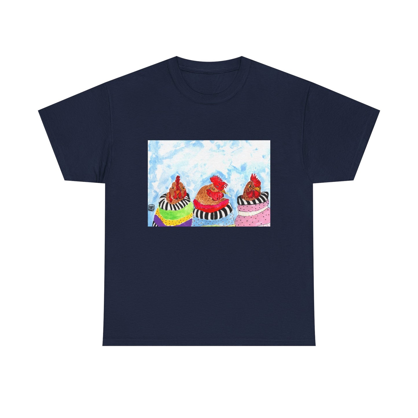 Happy Chickens Unisex Heavy Cotton Tee - Unique Graphic Design for Creative Souls