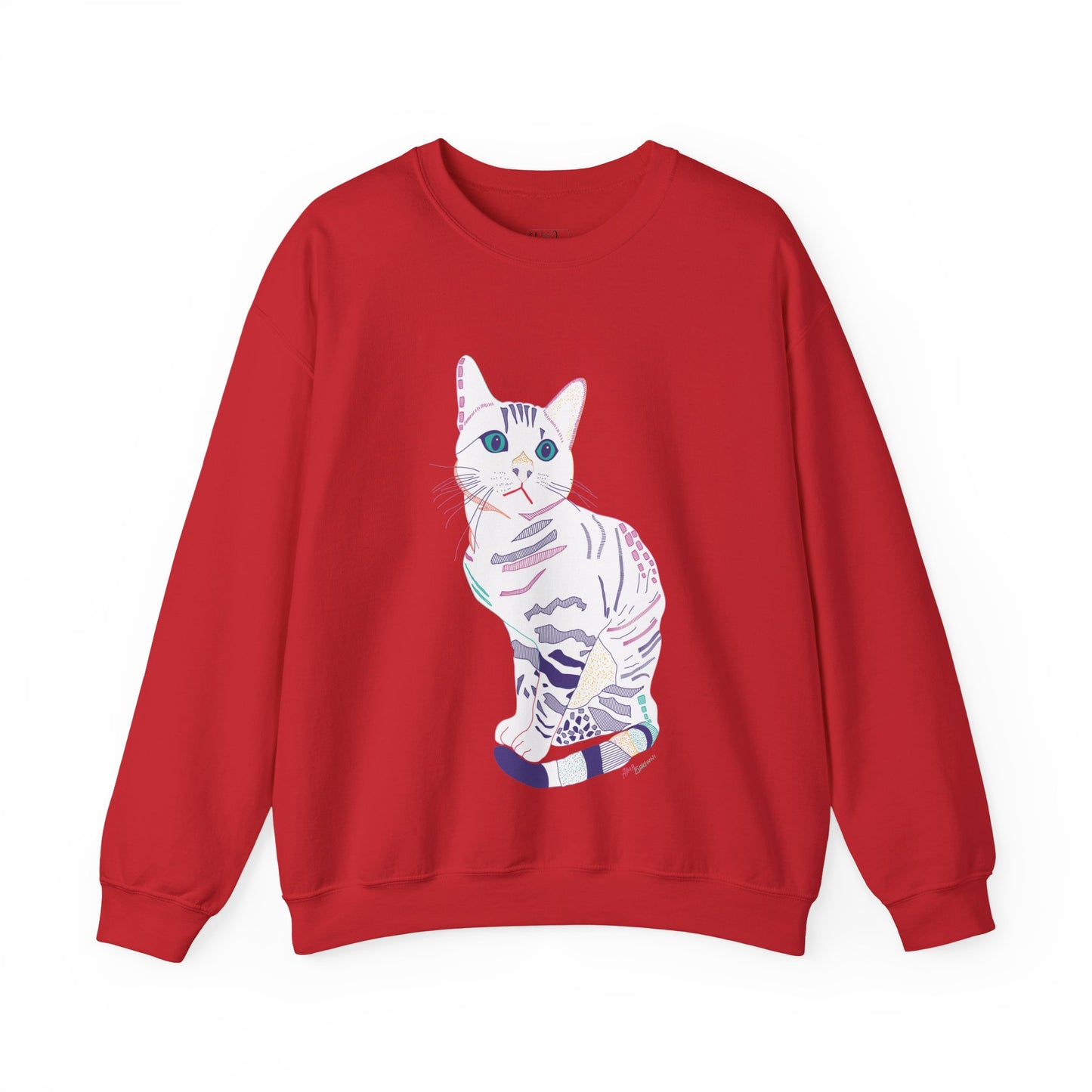 Cat Lover Sweatshirt, Cozy Cat  white Design, Cute Gift for Cat Owners, Unisex Crewneck, Pet Lover Apparel, Perfect for Everyday Comfort