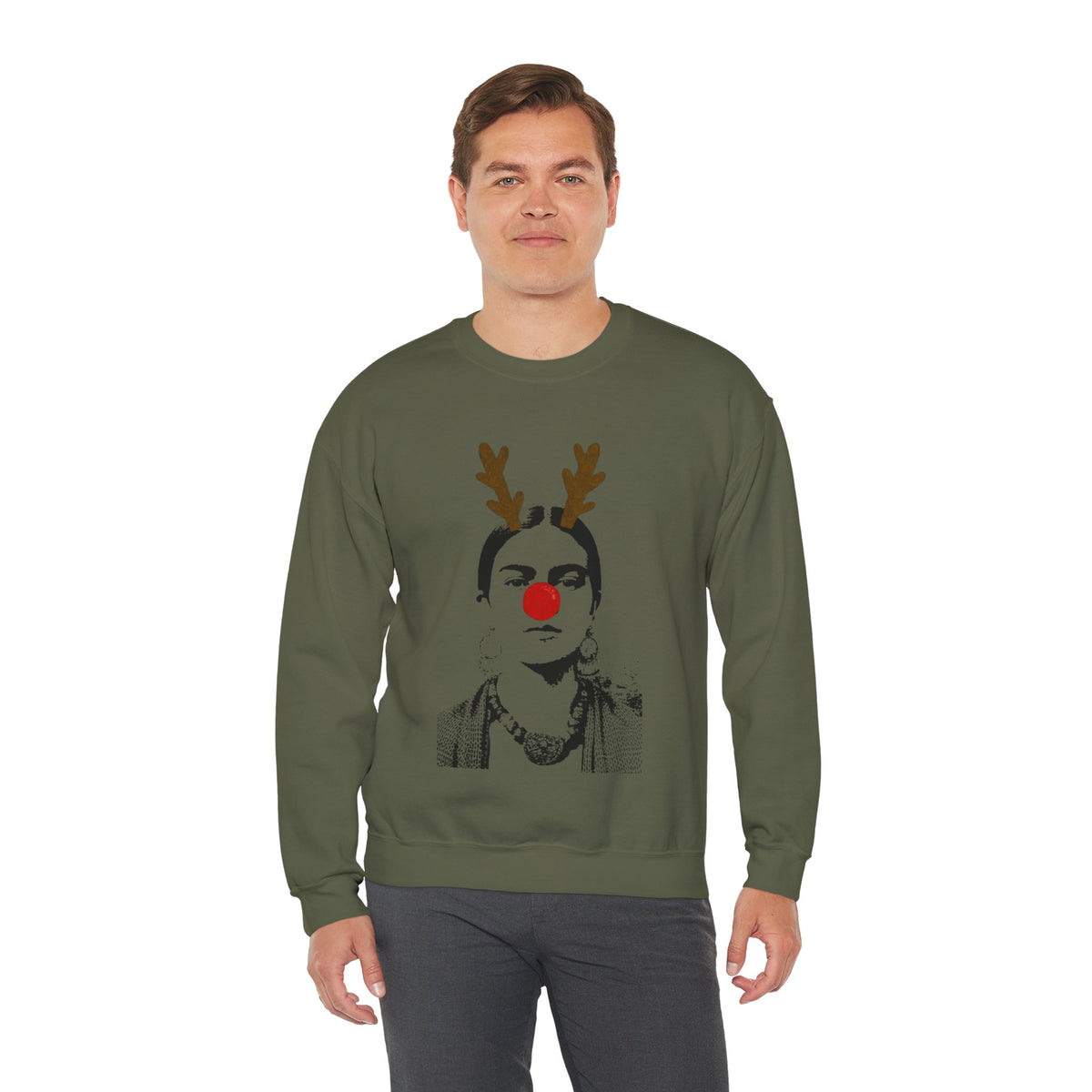 Frida on Christmas Unisex Heavy Blend™ Crewneck Sweatshirt