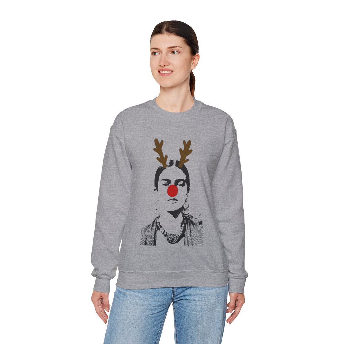Frida on Christmas Unisex Heavy Blend™ Crewneck Sweatshirt