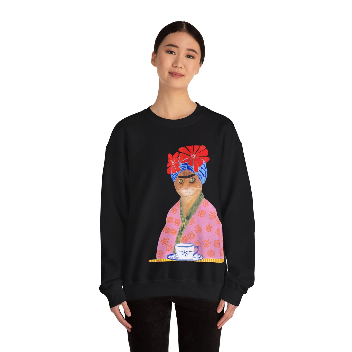 Frida Cat Unisex Heavy Blend™ Crewneck Sweatshirt