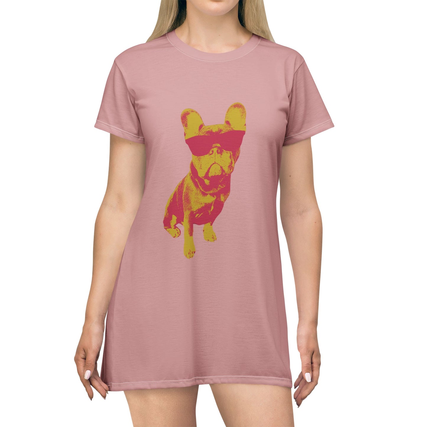 French Bulldog T-Shirt Dress (AOP)