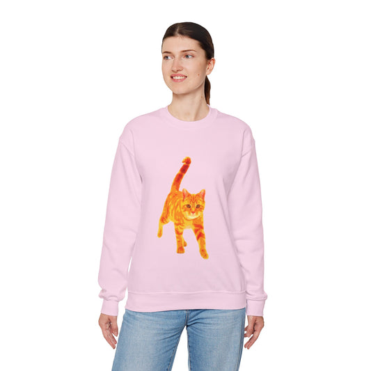 Cat Lover's Cozy Crewneck Sweatshirt - Perfect Gift for Pet Owners, Animal Lovers, Casual Wear, Birthdays, Cat-Themed Apparel