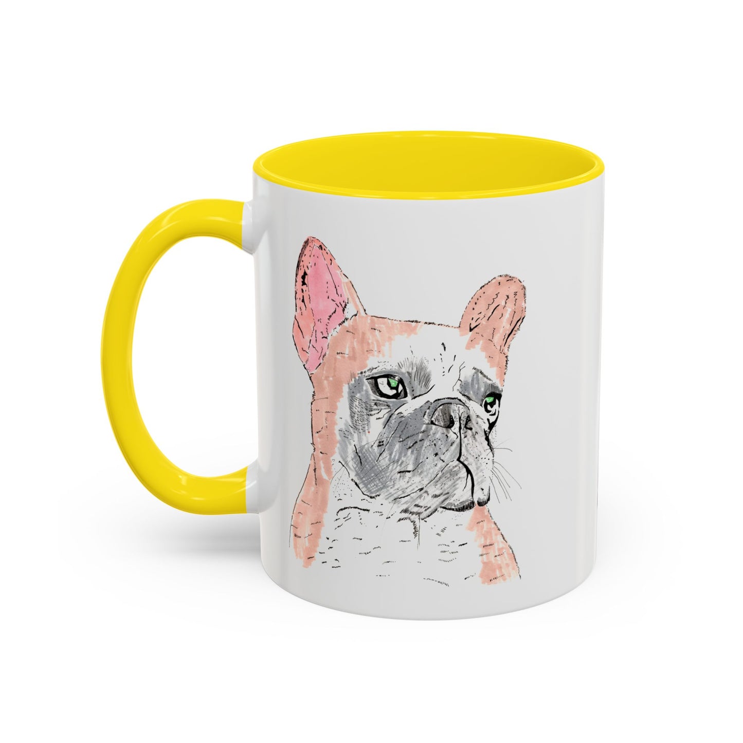 French Bulldog Accent Coffee Mug — Artistic Watercolor Dog Portrait (11/15oz)