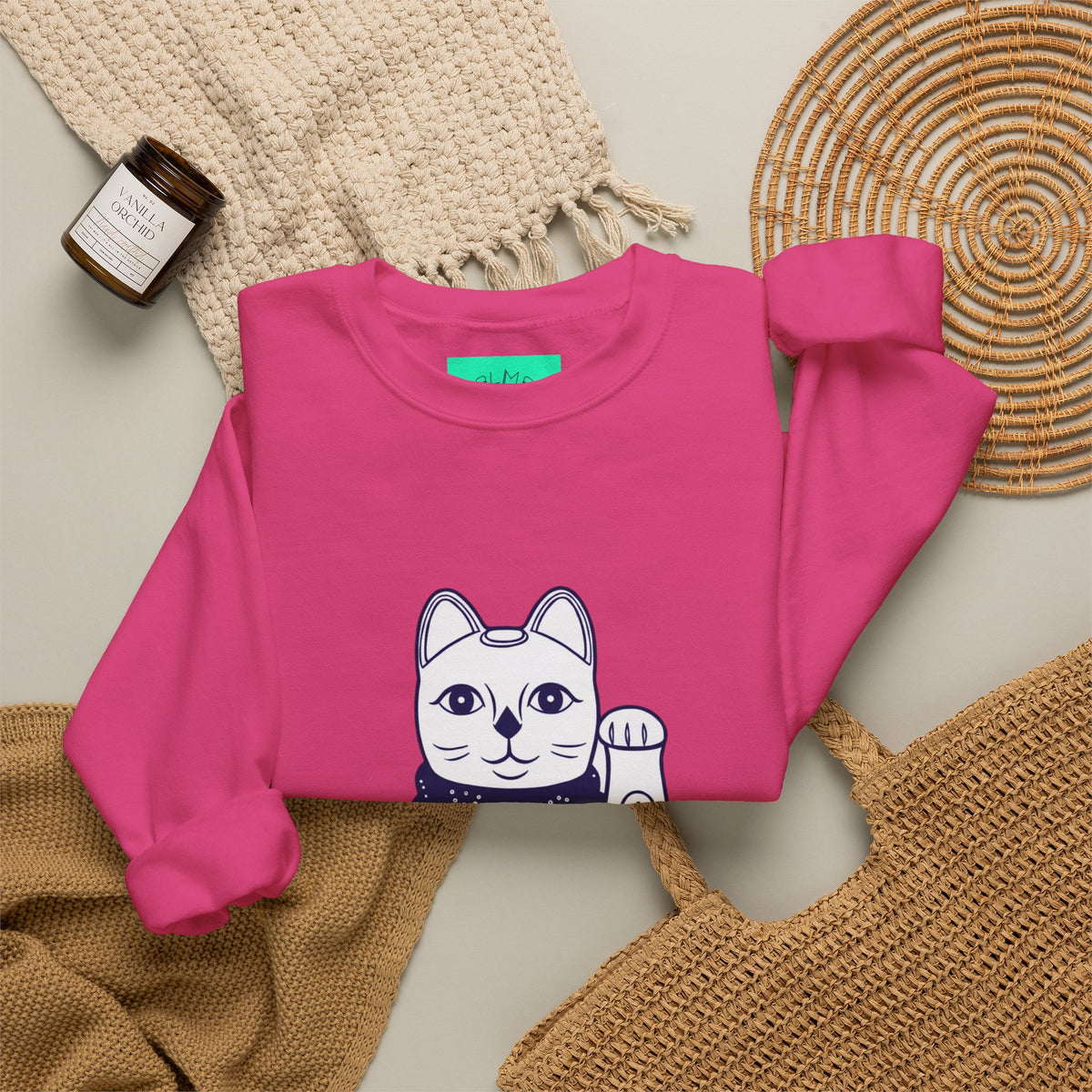 Good Luck Cat Unisex Heavy Blend™ Crewneck Sweatshirt
