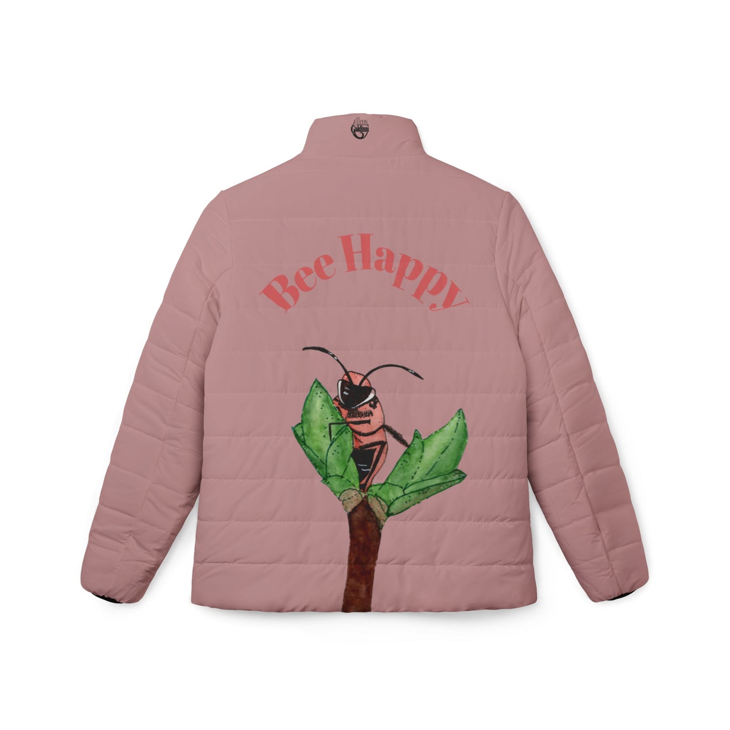 Bee Happy Women’s Puffer Jacket - Colorful Warmth for Bright Days