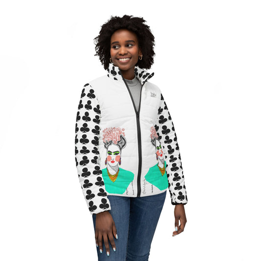 Frida Kahlo Women’s Puffer Jacket - Stylish Art-Inspired Outerwear
