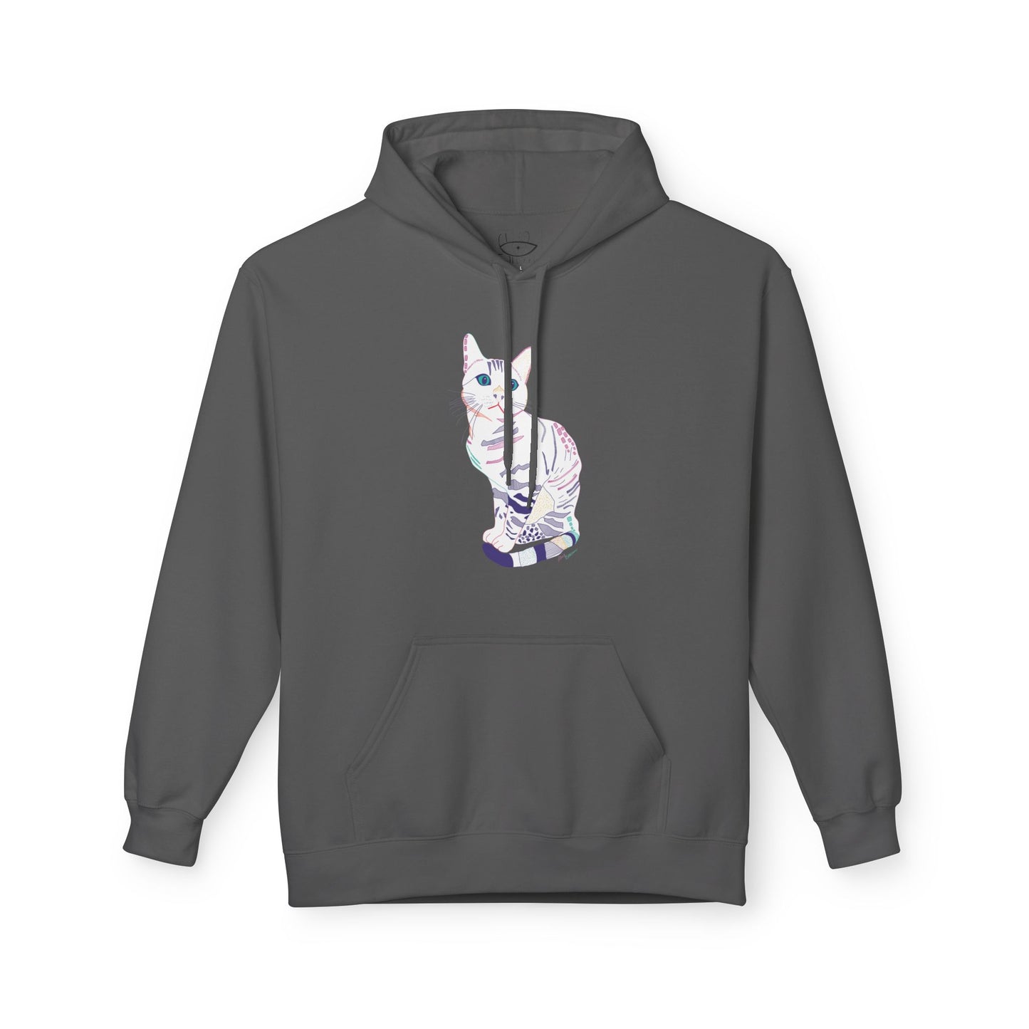 White Cat Hoodie – Pastel Striped Kitten Pullover