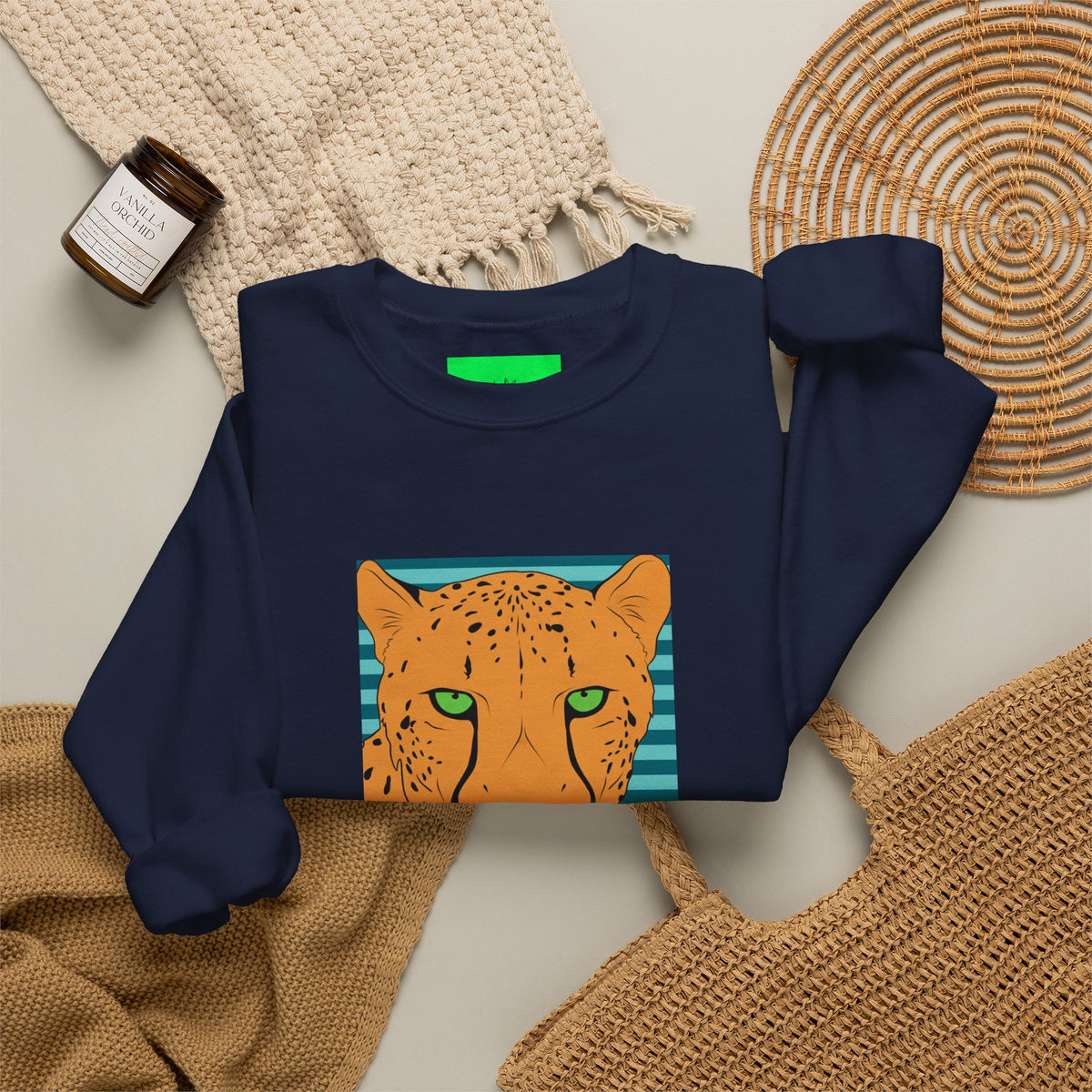 Bright leopard Unisex Heavy Blend™ Crewneck Sweatshirt