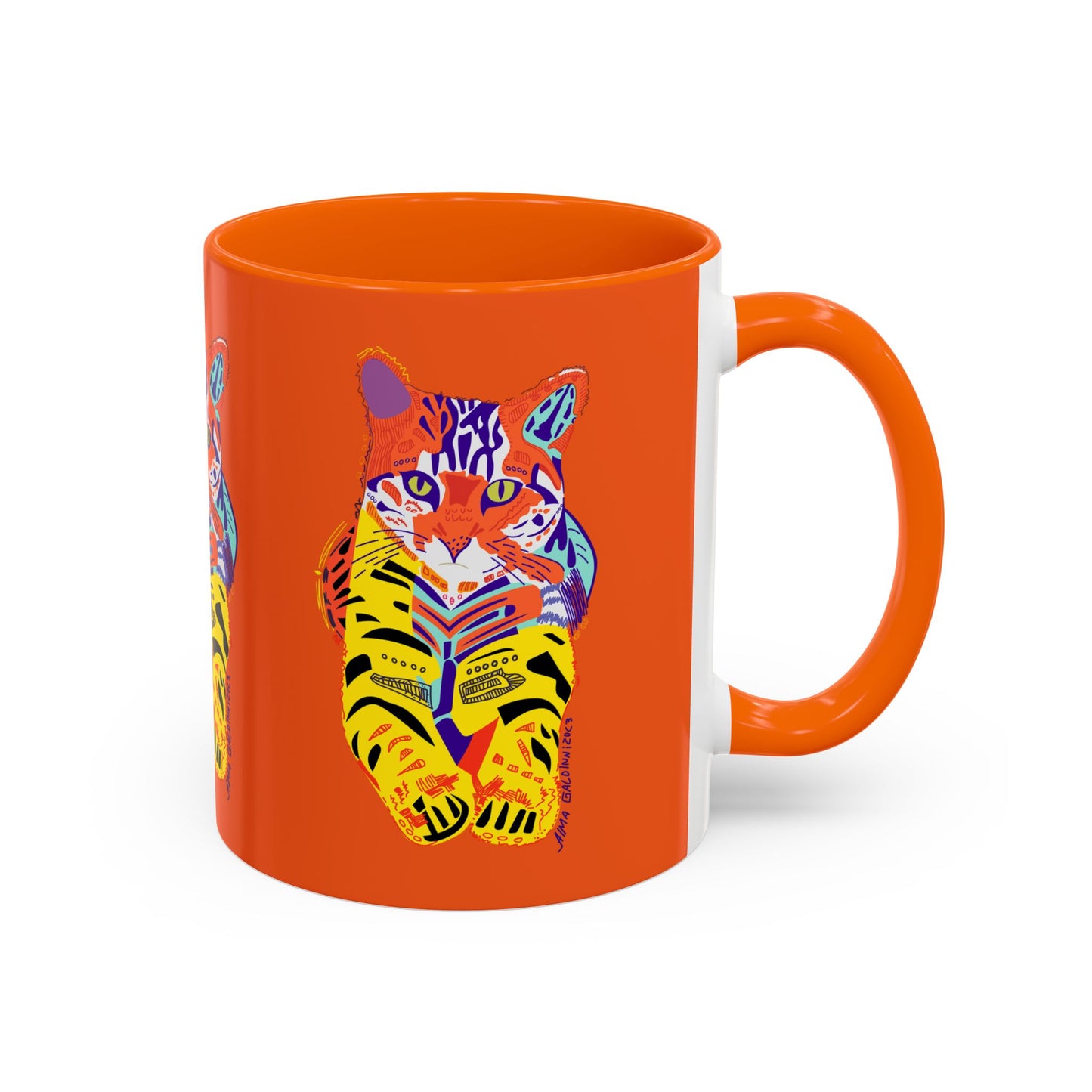 Mug - Tiger Design Accent Coffee Mug (11, 15oz)