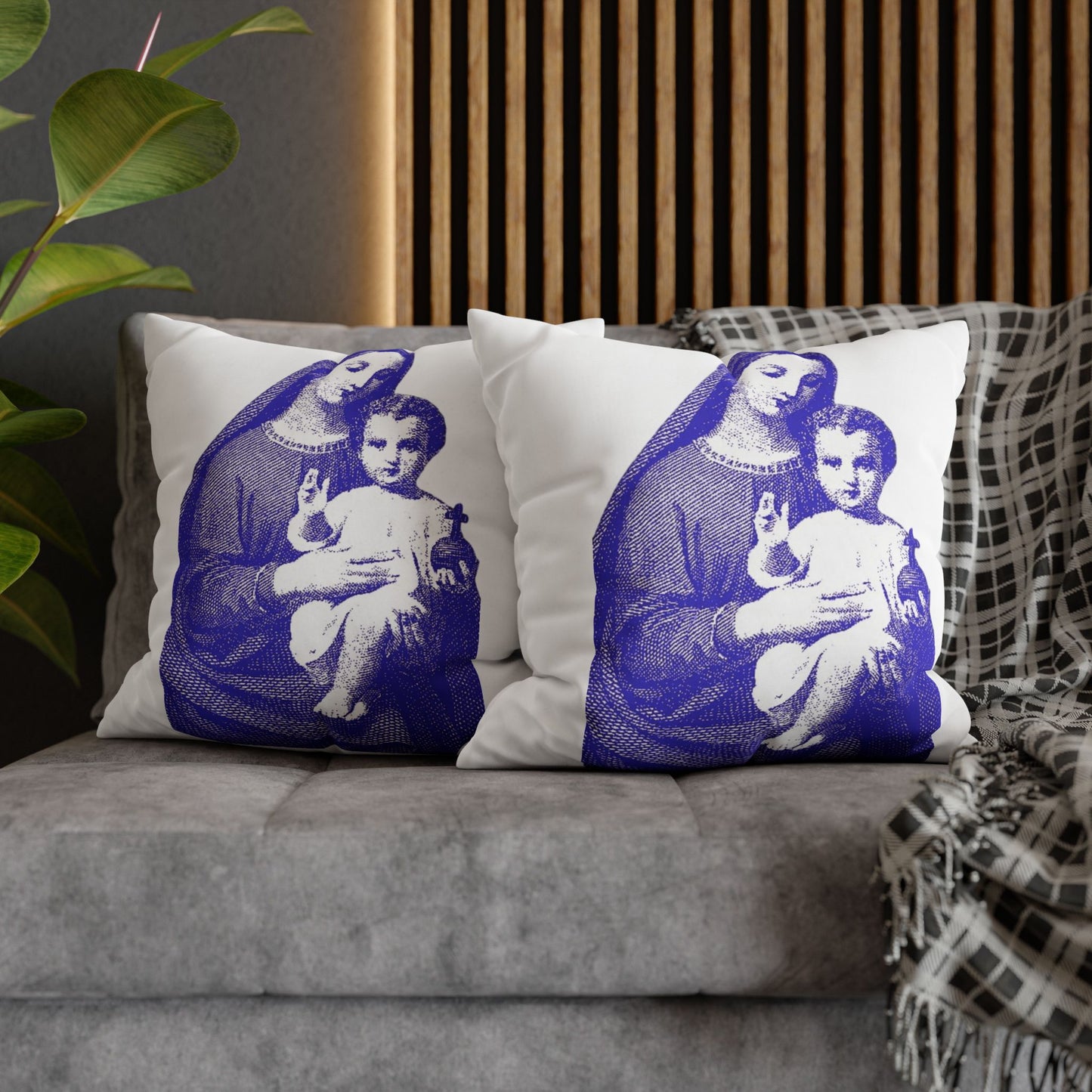 Saint Mary Square Poly Canvas Pillowcase