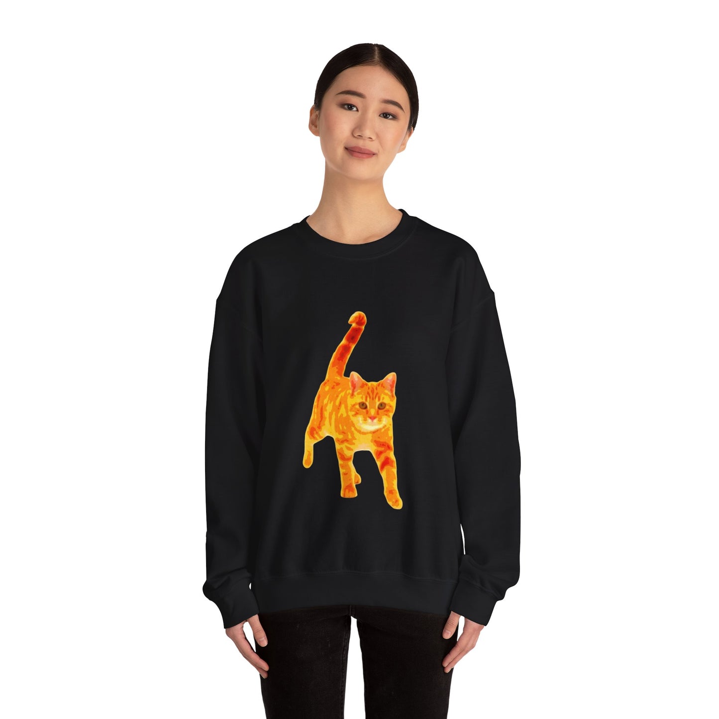 Cat Lover's Cozy Crewneck Sweatshirt - Perfect Gift for Pet Owners, Animal Lovers, Casual Wear, Birthdays, Cat-Themed Apparel