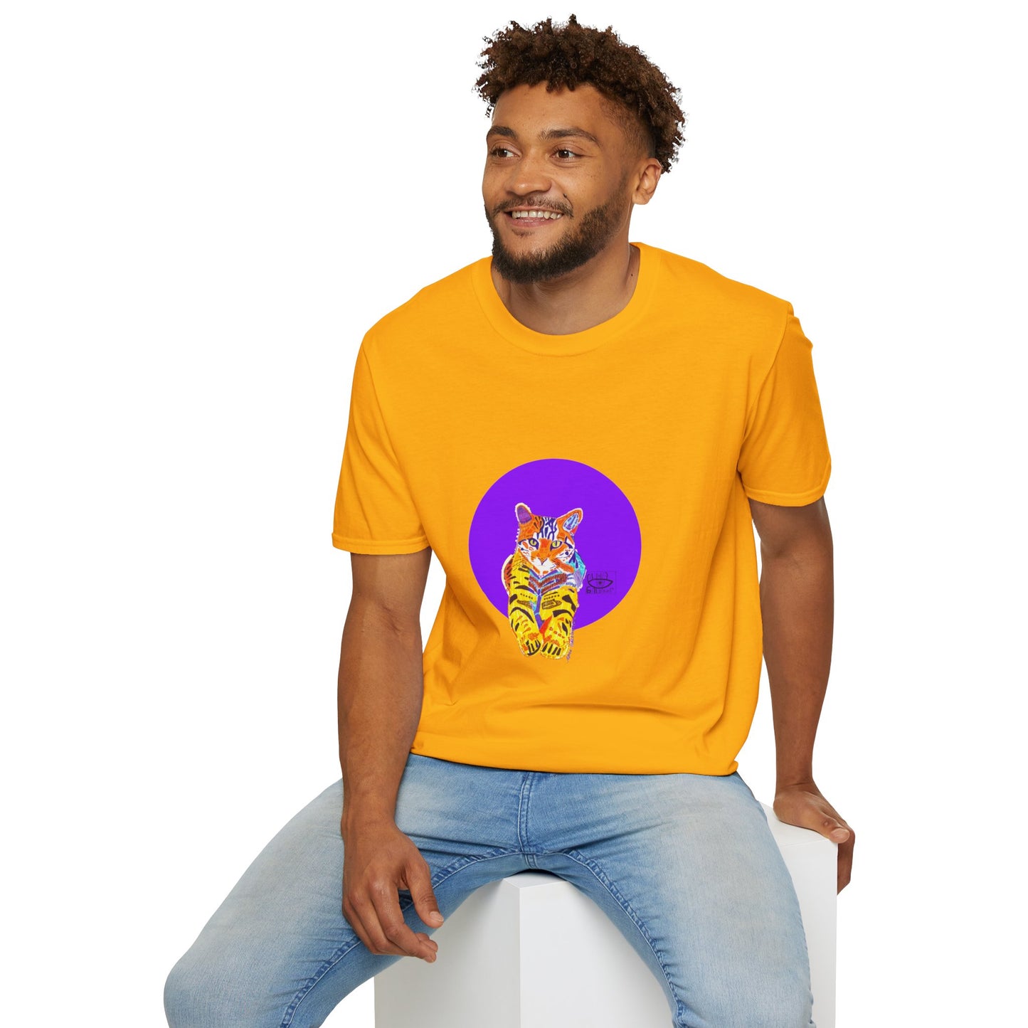 Vibrant Tiger Graphic T-Shirt, Colorful Art Tee for Animal Lovers, Unique Gift for Birthdays and Special Occasions, Unisex Softstyle Tee